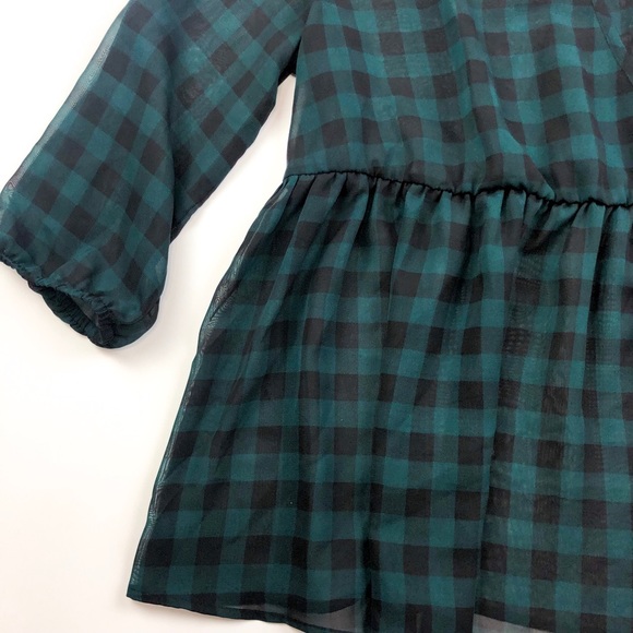 Torrid Gingham Chiffon Surplice Peplum Top J335 - Picture 5 of 8